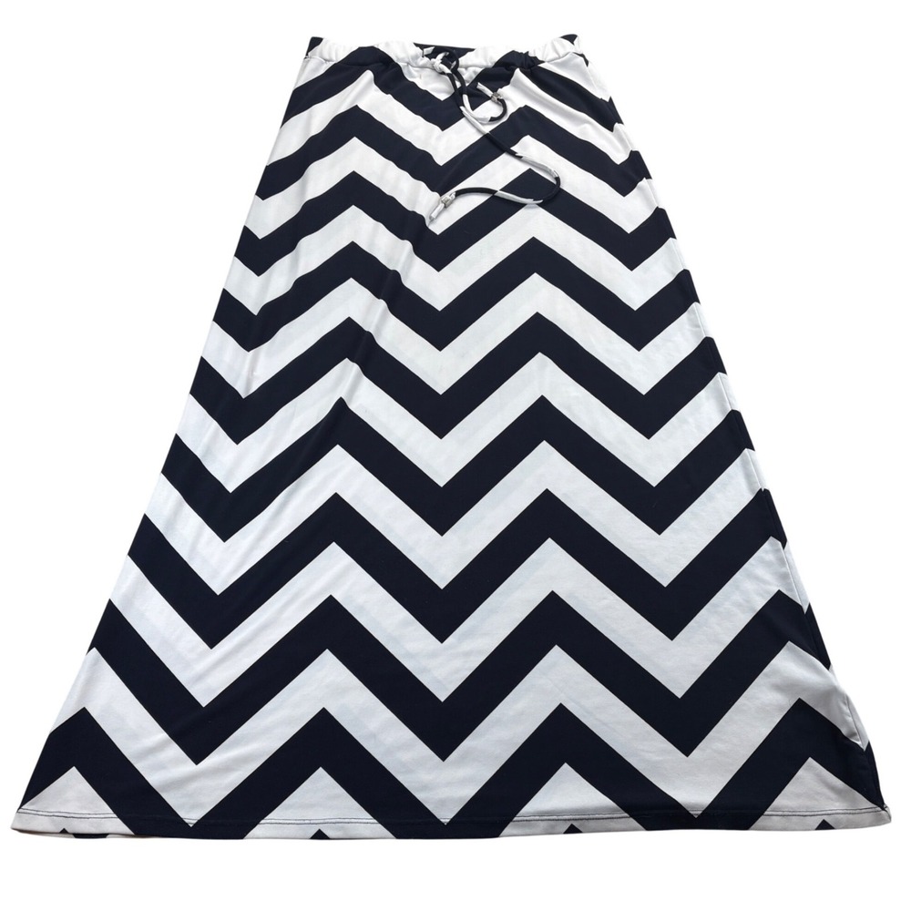 Michael Michael Kors Chevron Print‎ Maxi Skirt Womens Small Nautical Boho Preppy